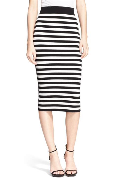 michael michael kors striped pencil skirt